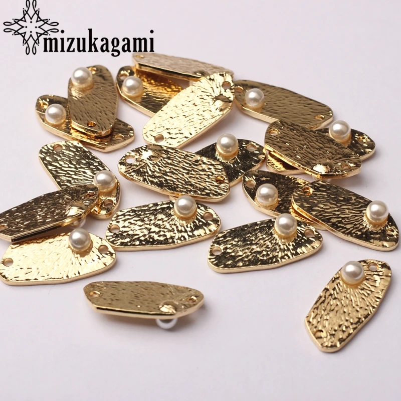 

Golden Zinc Alloy Imitation Pearls Geometry Charms Connector 6pcs/lot For DIY Jewelry Earrings Making Accessories