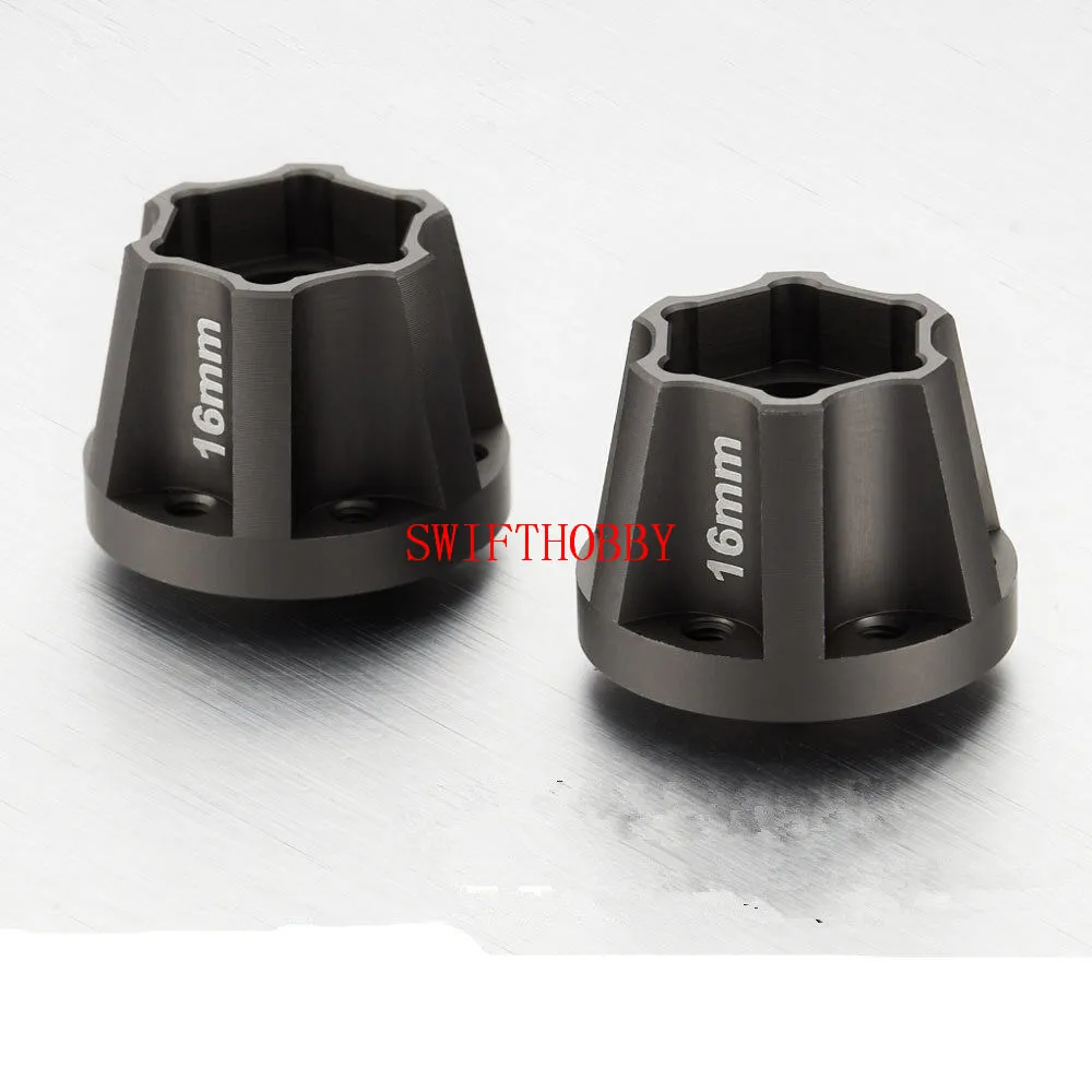 2PCS 1.9" Wheel Axle Hub Hubs 16mm widen Hex Connector 12MM AXIAL SCX-10