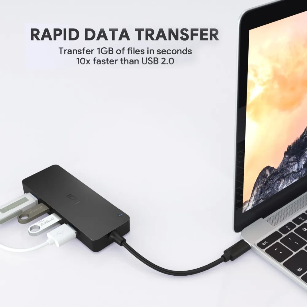 ICZI USB-C концентратор до 4 USB 3,0 портов адаптер type c otg концентратор для передачи данных конвертер для ноутбука Macbook lenovo мобильный телефон