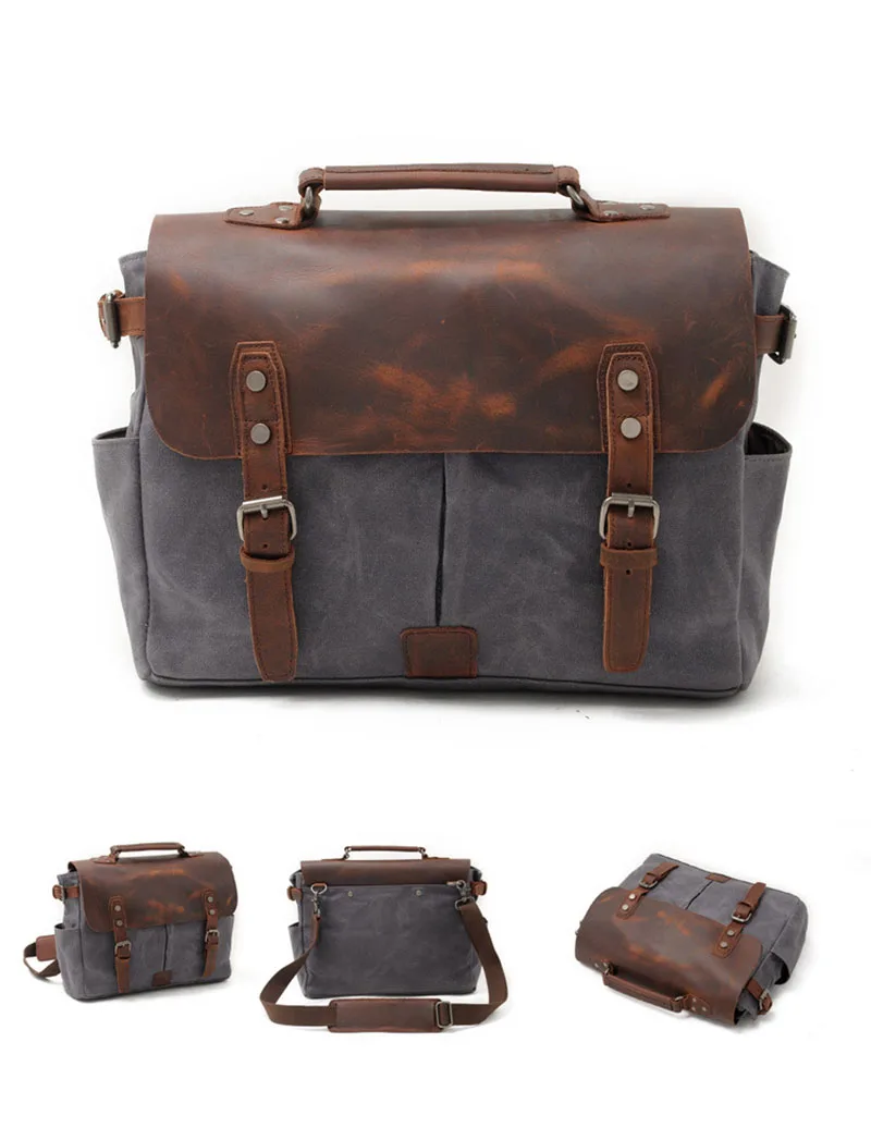 Woosir Waxed Canvas and Leather Waterproof Camera Bag - Woosir