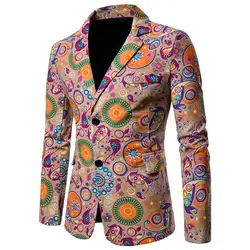Для мужчин пиджаки для женщин новый костюмы Лен Хлопок повседневные с цветочным принтом костюм Smart Slim Fit 2018 весеннее платье s