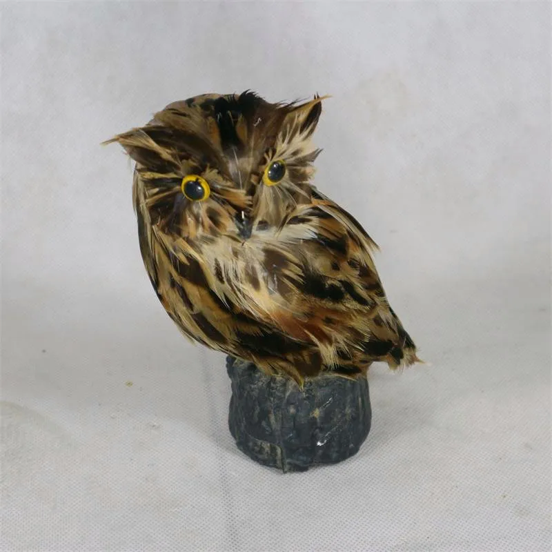 

Miniature simulation owl stuffed animal house garden owl photo props children's toy festival decoration model