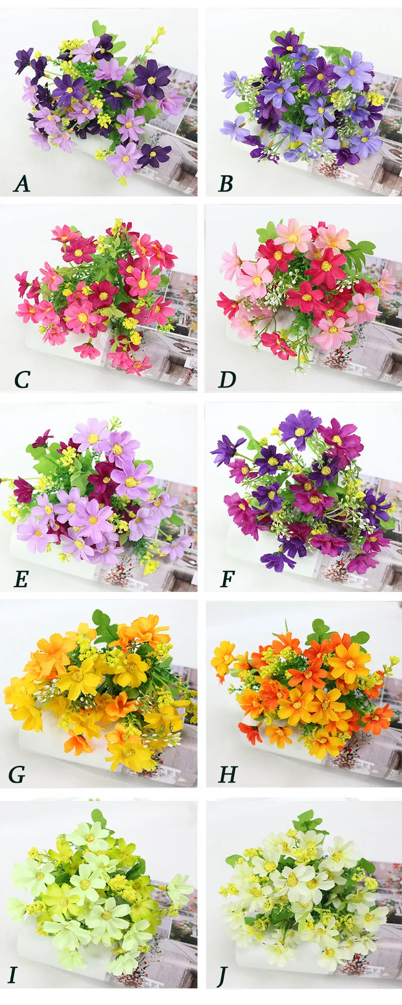Flone Mini Artificial Daisy Silk Flower Simulation Persian Chrysanthemum Flowers Bouquet Wedding Home Office Party Decor Floral (1)