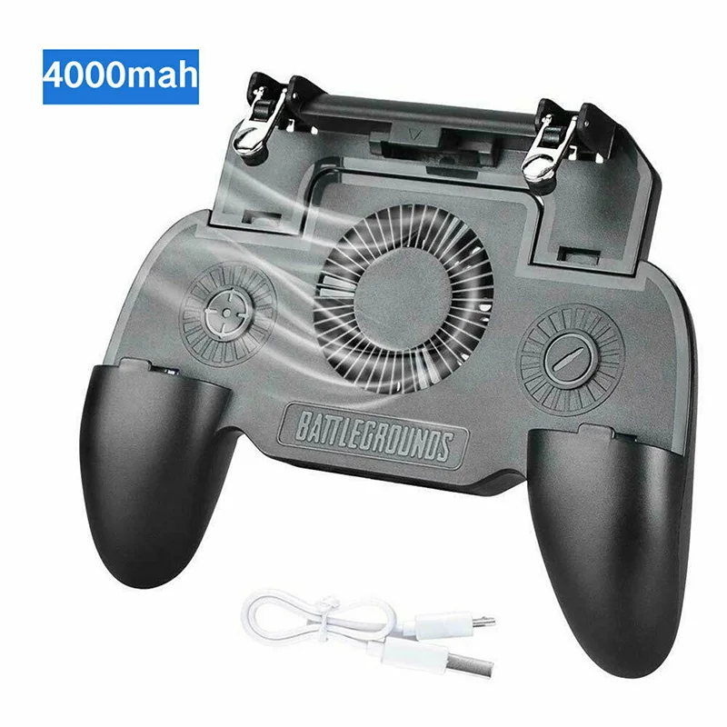 Mobile Phone Game Controller Joystick Cooling Fan Gamepad with 2000/4000mAh Power Bank For PUBG And
