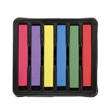 Портативный 6 цветов/коробка для окрашивания волос мел ручка карандаш краска Временная меняющая цвет нетоксичный Мел для волос Мягкая пастель набор мелков для волос