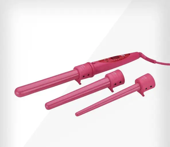 Professional Hair Curling Wand Interchangeable 3 Parts Clip Iron