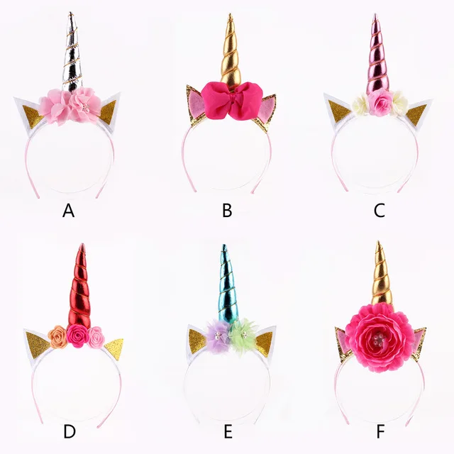5ps-lot-Unicorn-Headband-with-Chiffon-Flower-Glitter-Kids-Hairband-Easter-Bonus-For-Girls-DIY.jpg_640x640