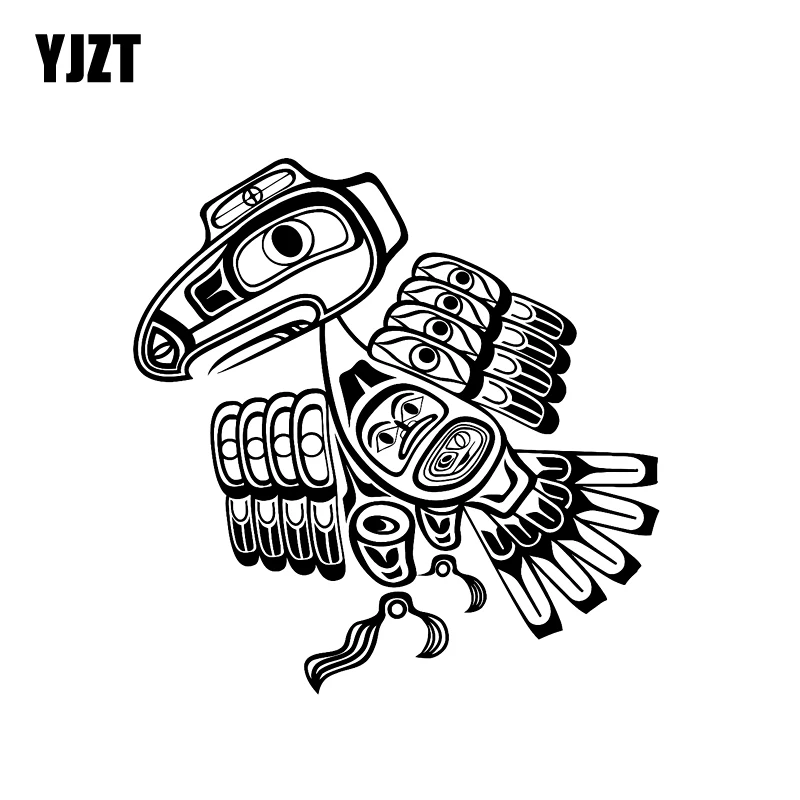 Yjzt 17 6cm 18cm Creative Bird Crow Car Sticker Decal Black Silver