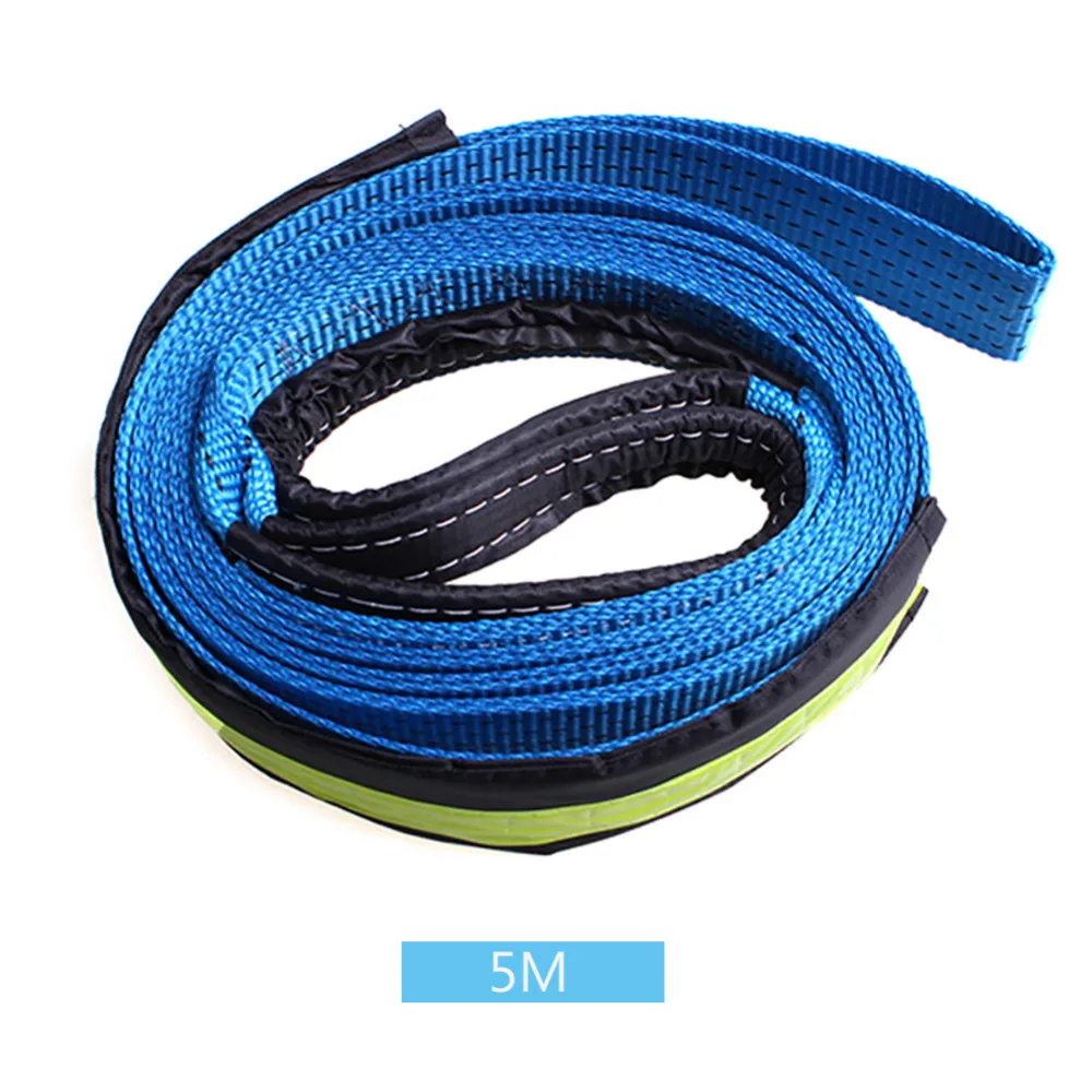 5 متر 8 طن سيارة البوليستر حبل suv عاكس المقود مزدوجة الطبقات سمكا الطرق الوعرة مع سحب حبل السلامة 2 السنانير