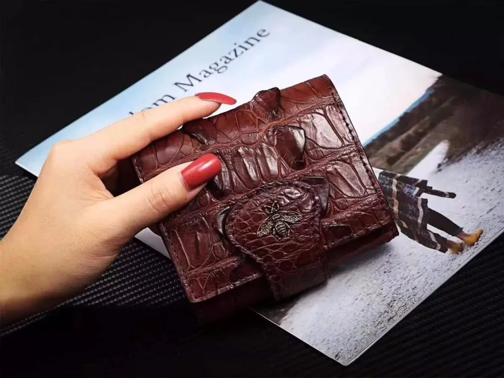 Держатель для карт из натуральной крокодиловой кожи монетный футляр и кошелек