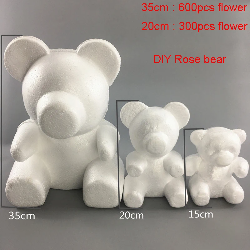 

15cm/20cm/33cm Foam Bear Mold Artificial Rose Bear Mold Party DIY decor Rose Flower Bear Mold Birthday Wedding Gift Bear Mold