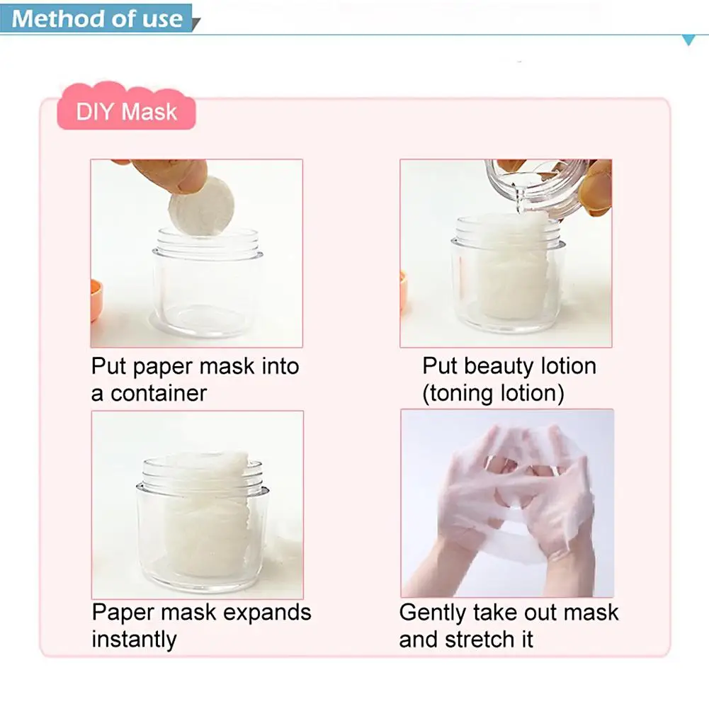 60pcs pack Compressed Face Mask Disposable Cotton Facial Masks Paper Natural Skin Care Wrapped Mask DIY 5