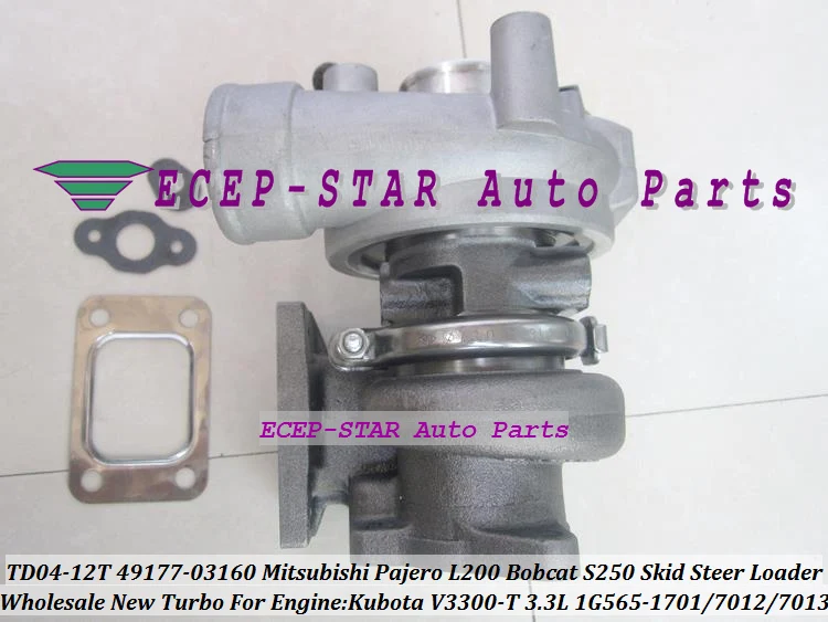 TD04-12T 49177-03160 1G565-1701 Turbo Turbocharger For Mitsubishi Pajero L200 Bobcat S250 Skid Steer Loader Kubota V3300-T 3.3L (3)