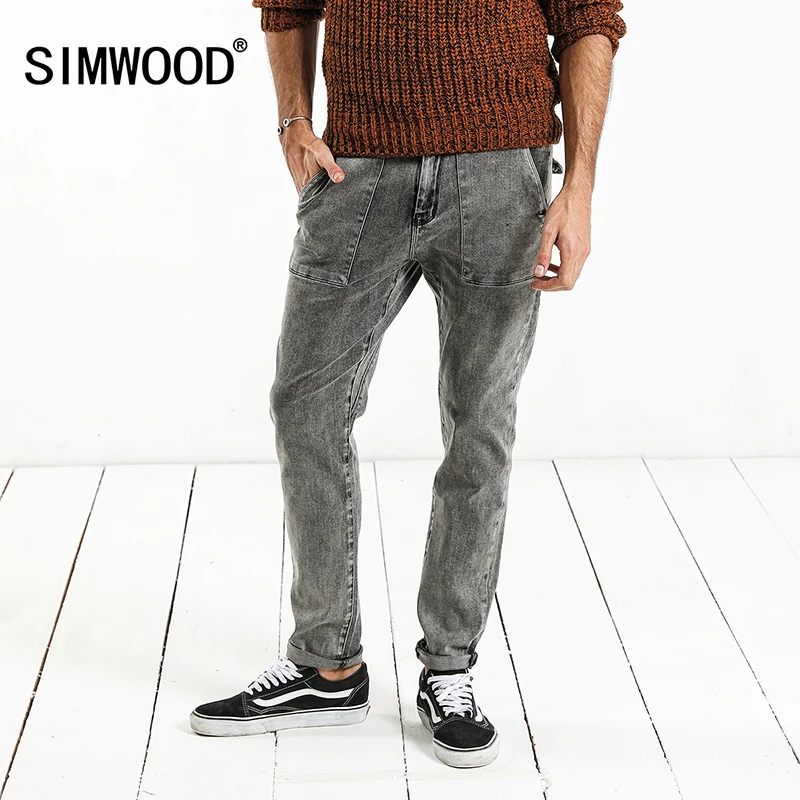 

SIMWOOD 2019 autumn New Fashion Jeans Men Brand Denim Trousers Slim Fit Plus Size Winter Clothing High Quality NC017060