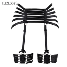 Женский пояс для тела, черный экзотический сексуальный пояс для подвязки, Эластичный регулируемый ремень для ног в готическом стиле