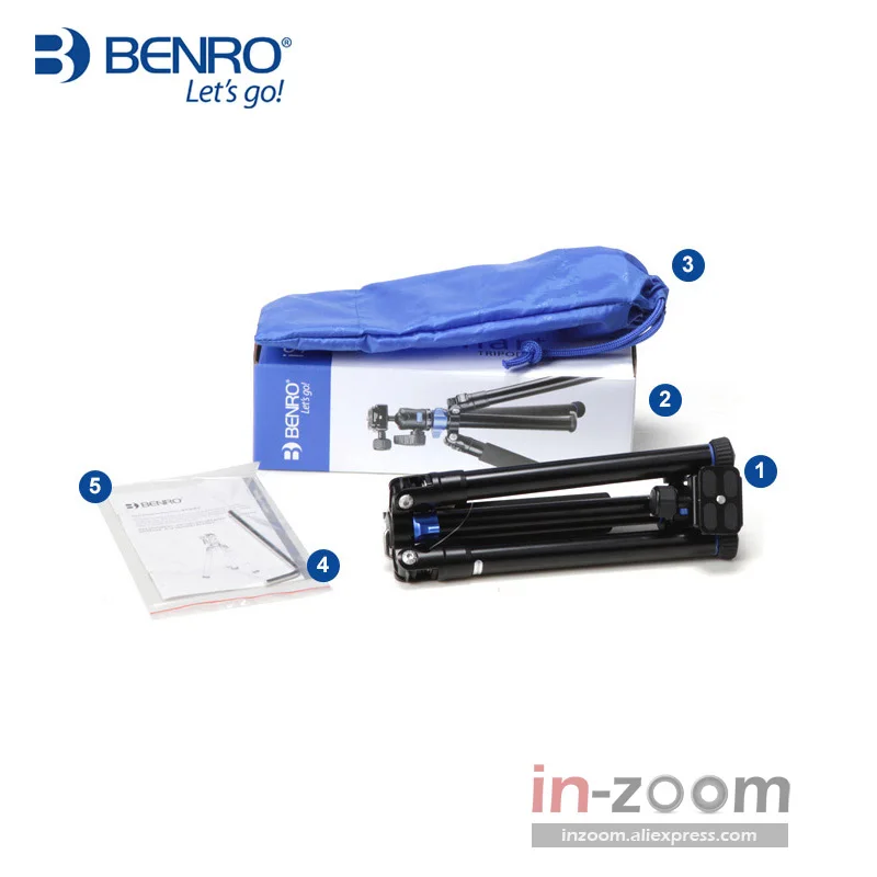 Liga de Alumínio Monopé para Smartphones Benro Tripé Coluna Central Pode Ser Selfie Vara Câmeras Mirrorless Estoque Ultramarino Is05 Kit - Image 6