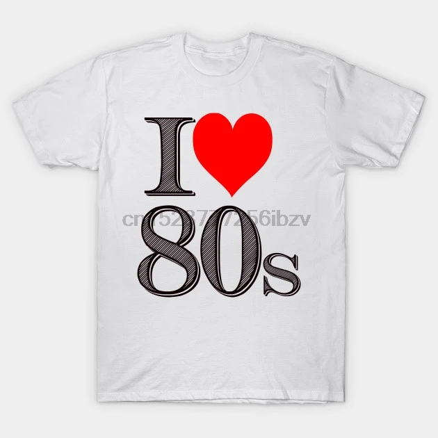 Мужская футболка с коротким рукавом I Love 80's изготовленная в 80-х. love The Eighties 80 s