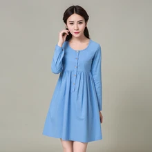 Платье для беременных, платья для женщин, повседневное весеннее зимнее хлопковое льняное платье для беременных размера плюс, Одежда для беременных, платье