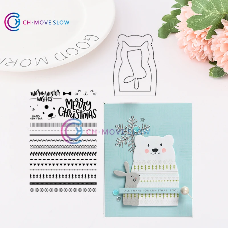 

CH CRITTER SWEATERS Metal Cutting Dies and stamps DIY Scrapbooking Card Stencil Paper Craft Stamp Die Set