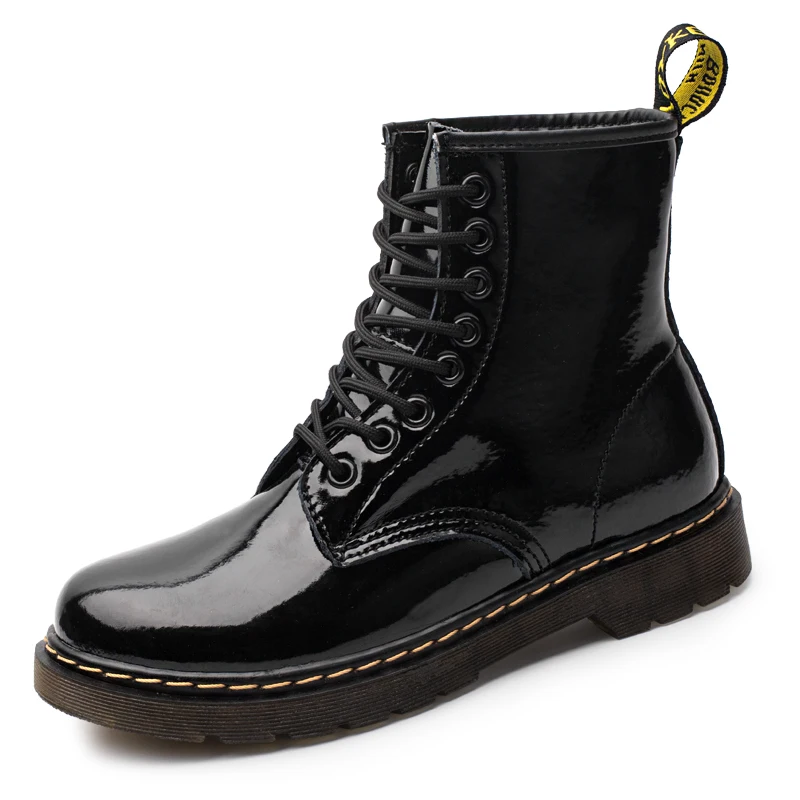 

2019 New Brand Leather Ankle Boots Autumn Winter Women Men's Boots Black Motorcycle Boots Outdoor Working Snow Boots Men Shoes