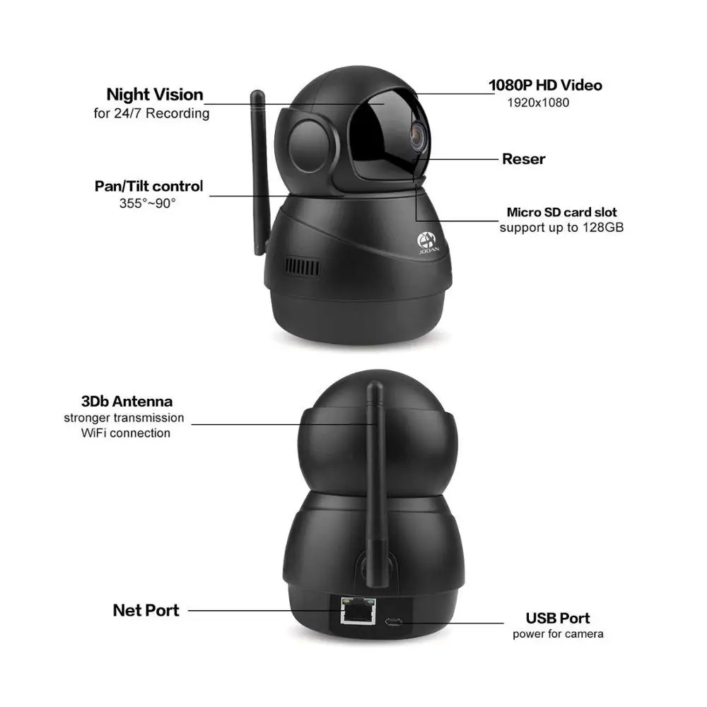  JOOAN Wireless IP Camera 1080P HD smart WiFi Home Security Infrared Night Vision Video Surveillance - 32919737931