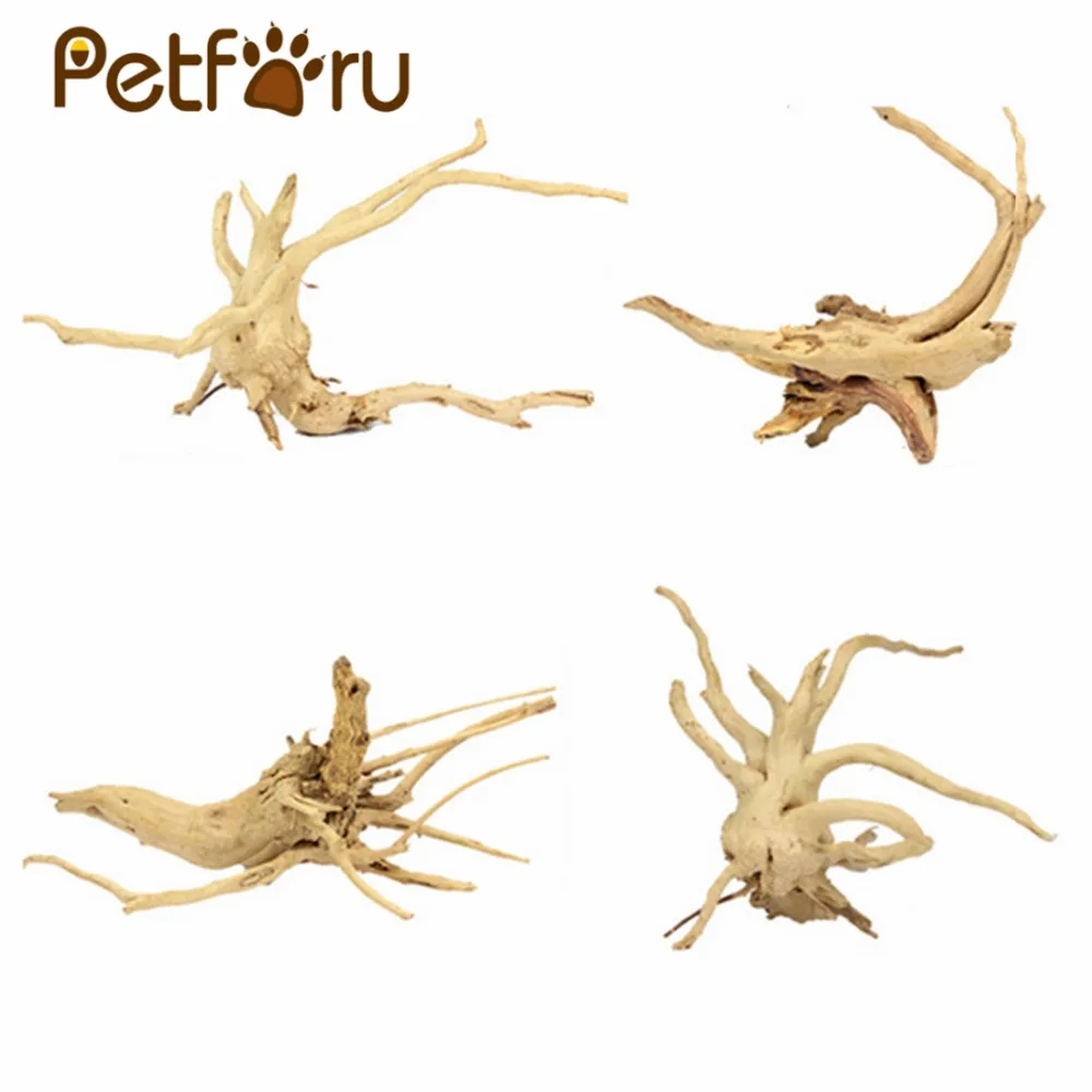 

15-20cm Fish Tank Crawler Box Landscaping Dead-wood Azalea Root Fishbowl Decor - Burlywood Random Type