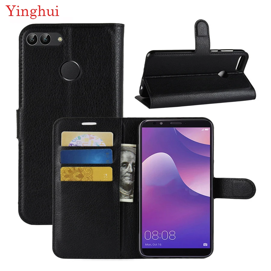 Чехол книжка для Huawei Y9 2018 кожаный чехол телефона 2018/ enjoy 8 plus кошелек с подставкой