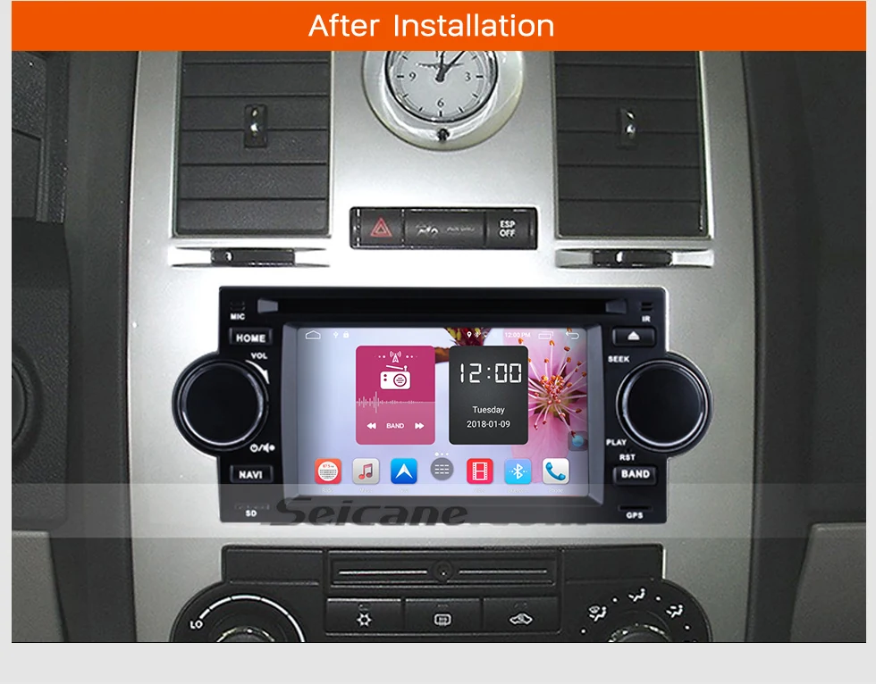 Seicane Android 6.0 HD Touchscreen Car Radio For 2002-2007 CHRYSLER 300C DVD Player GPS Navigation System Bluetooth Phone Music WIFI Support Digital TV DVR USB DAB+ OBDII Steering Wheel Control Backup Camera