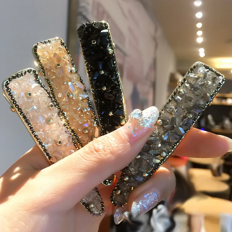 

New Fashion Luxury Super Flash Crystal Hair Clips Side Clips Girls Super Fairy Crystals Hairpin Bangslips for Women Bohemian