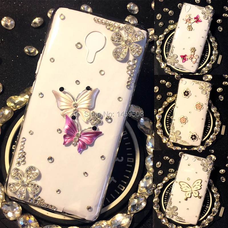 

For Meizu M3 Note Handmade Rhinestone Butterfly Flower Diamond Cover Cases