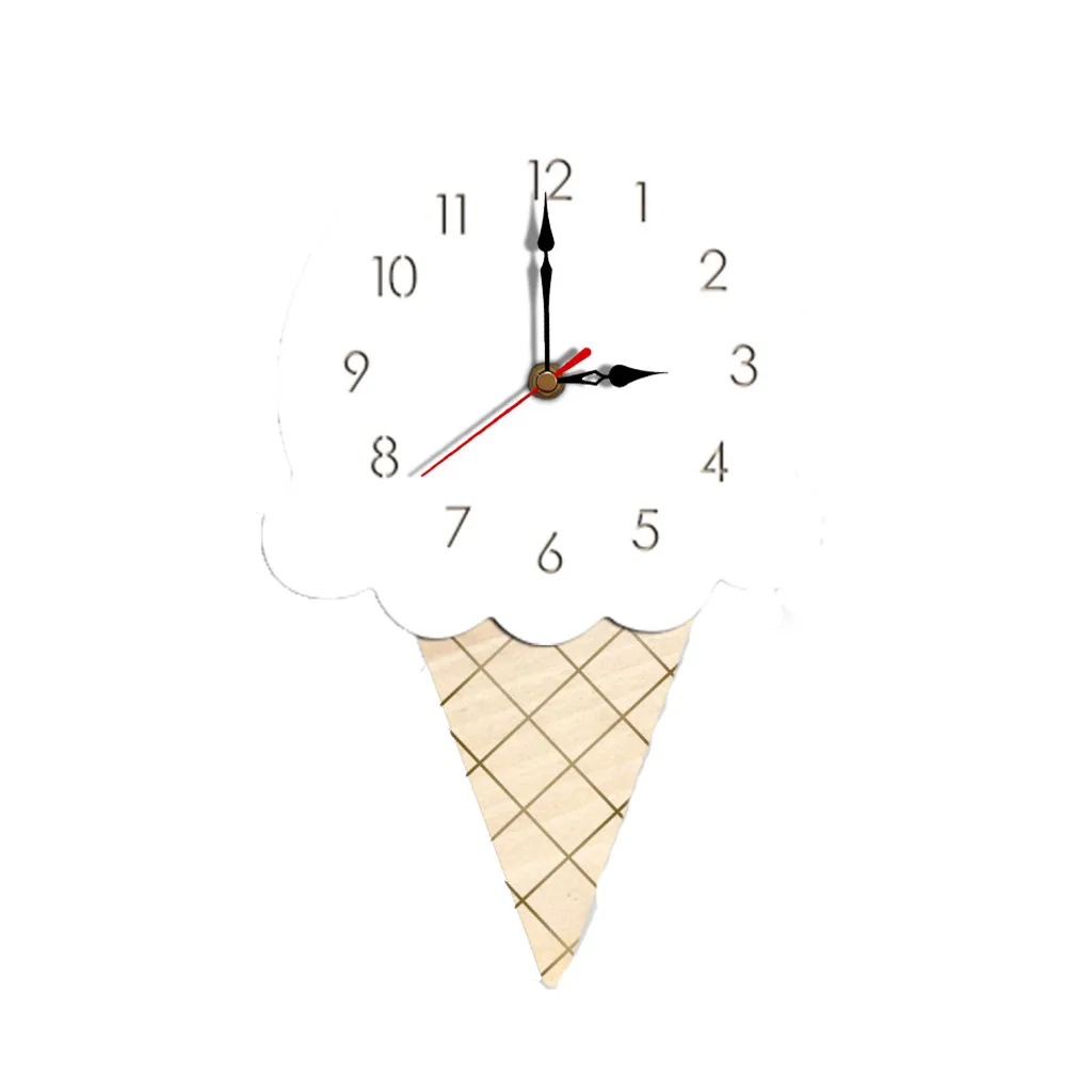 Новые высококачественные настенные часы в скандинавском стиле с мороженым, бесшумные деревянные часы для дома, гостиной, настенные часы, reloj de pared