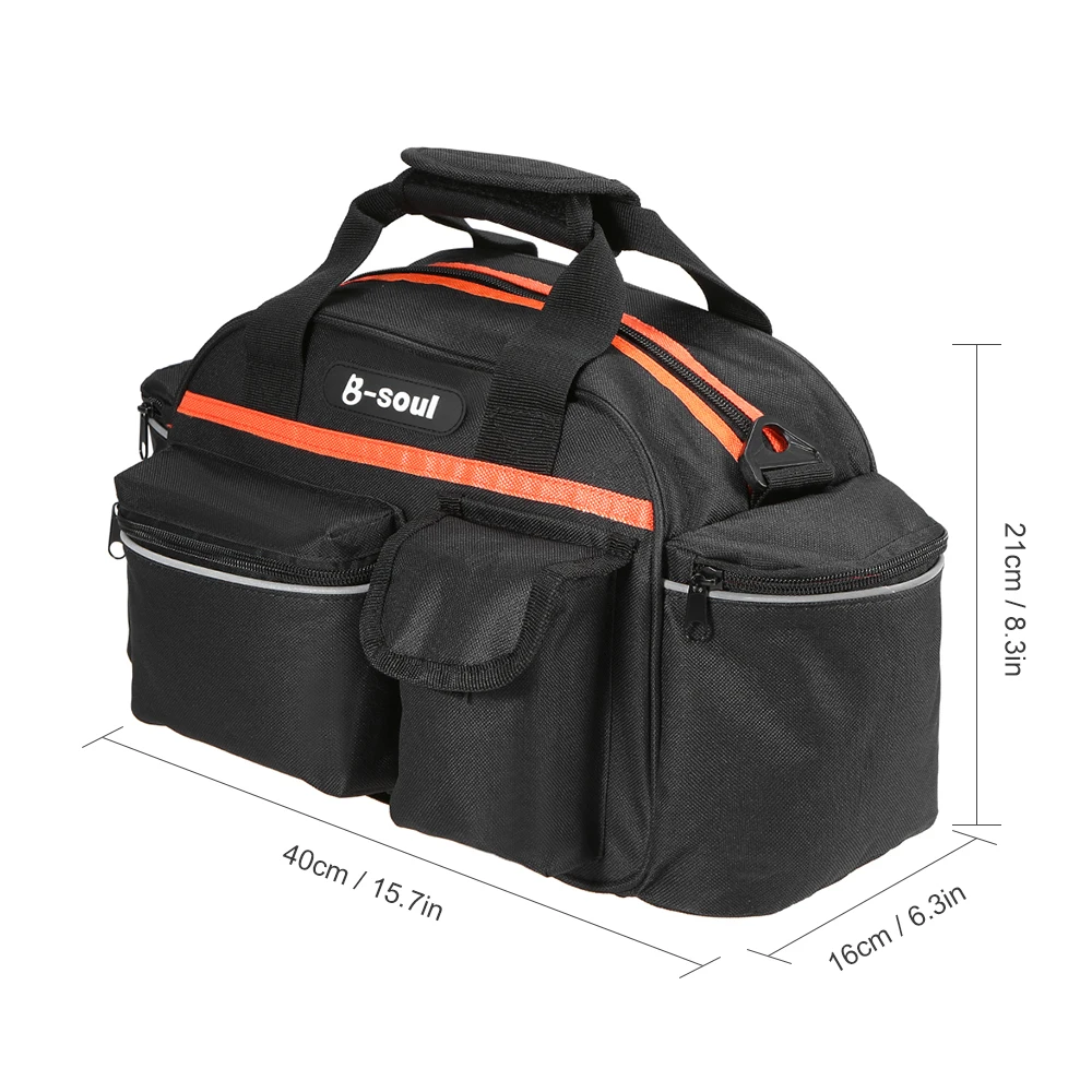 Perfect B-SOUL 15L Bike Rear Seat Bag Rack Trunk Basket Pannier Bag Cycling Luggage Storage Case Shoulder Handbag 26 Perfect B-SOUL 15L Bike Rear Seat Bag Rack Trunk Basket Pannier Bag Cycling Luggage Storage Case Shoulder Handbag 26