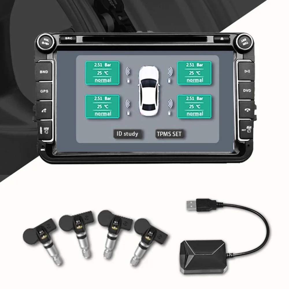 

SilverStrong TPMS for Android CAR DVD Car Tire Pressure Monitoring System USB Tire Sensors Alarm Monitoring System Hot