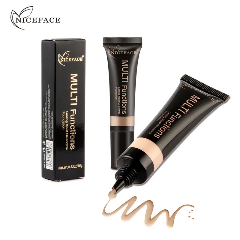 NICEFACE Mult-functionalFace Makeup Base Face Liquid Foundation BB Cream Concealer Primer Easy to Wear Soft Carrying | Красота и