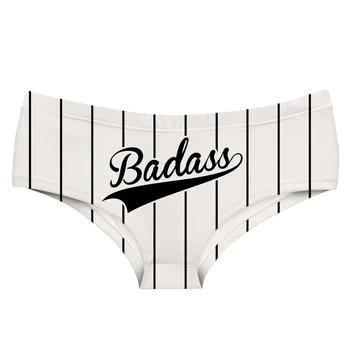 

LEIMOLIS badass Striped Letter funny print sexy hot panties female kawaii Lovely underwear push up briefs women lingerie thongs