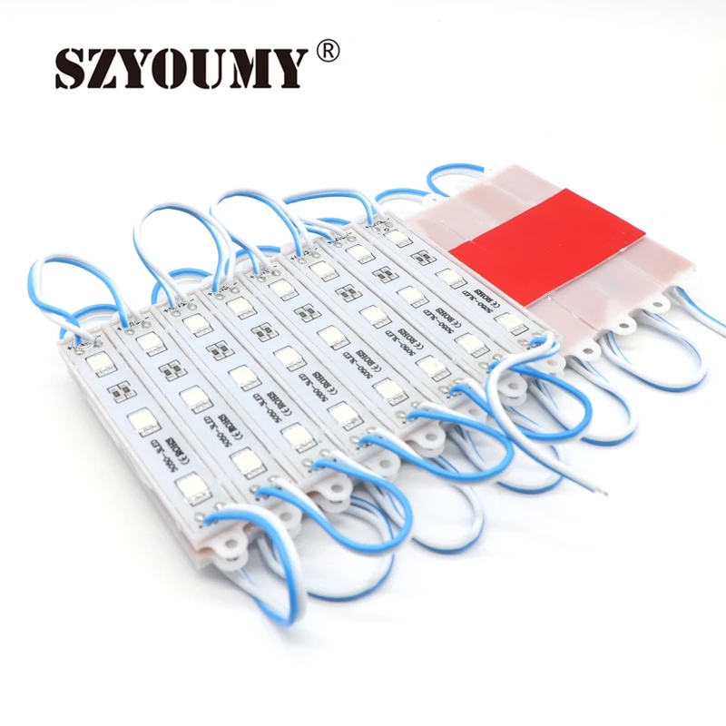 SZYOUMY 2000 шт. 3 светодио дный 5050 SMD светодио дный Модуль теплый белый зеленый синий и красный цвета RGB Водонепроницаемый IP65 высокое Яркость