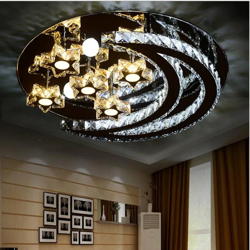 

L large living room stainless steel ceiling lamp Explosion models children's bedroom room LED crystal