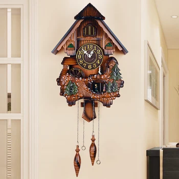 

European Solid Wood Children's Clocks Pendulum Clocks Creative Living Room Decoration