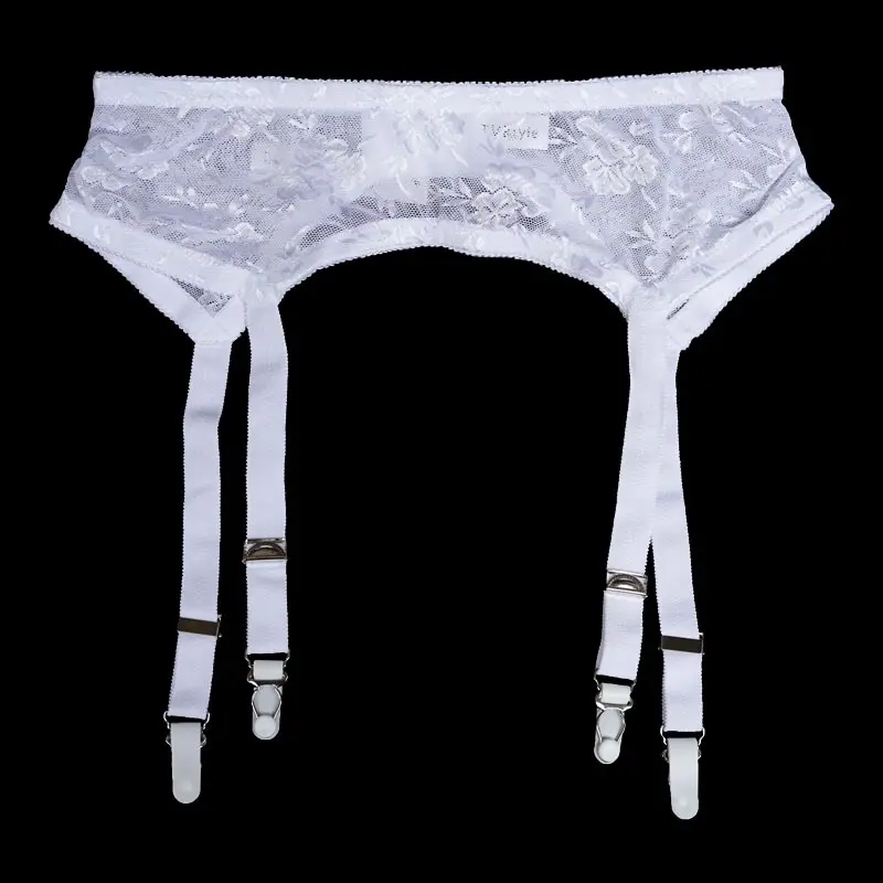 White Black Garter Belts Women Vintage Suspenders for Stockings Metal