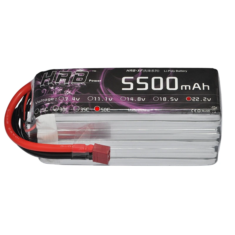 

HRB Lipo Battery 22.2V 5500mah 50C 100C For Remote Control Trex 600 700 Helicopter Drone Airplane Aeromodelo