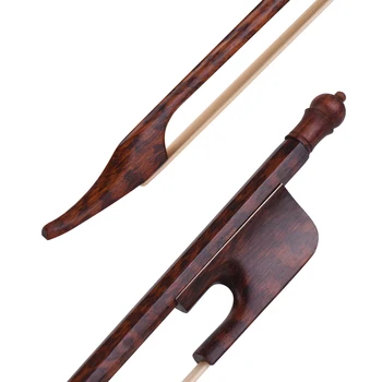 

New arrival Well-balanced Baroque Style Snakewood 1/4 Cello Bow Horsehair Round Stick Outward Camber
