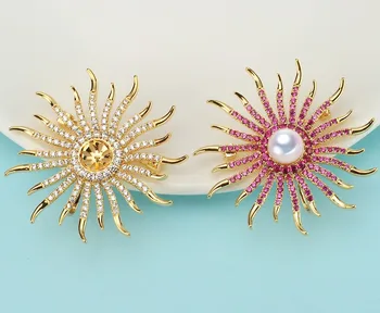 

Beautiful Shining Nice Quality Pearl Brooch Mountings, Brooch Findings, Brooch Settings Jewelry Parts Fittings Women Accessories