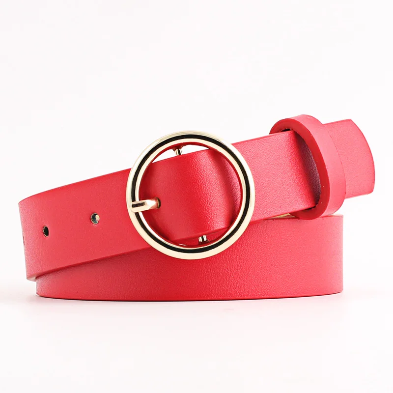 

Round buckle leather belts for pants jeans belts female Faux Leather Women Belts Waist Casual Apparel Accessories