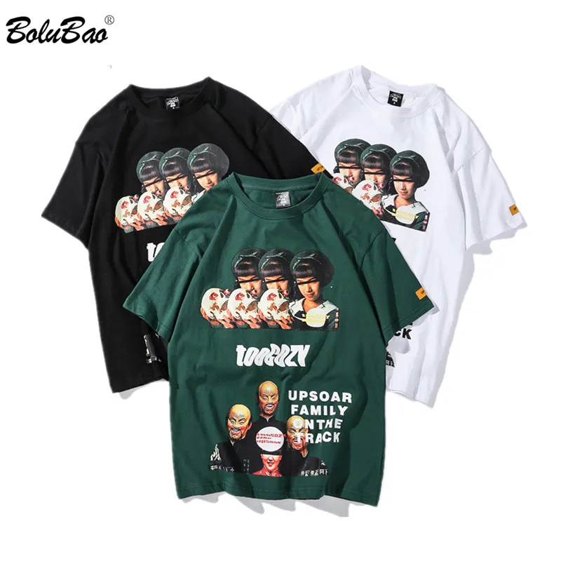 

BOLUBAO Fashion Brand Men's T-Shirts Summer New Male Street Clothing T Shirt Men Hip Hop Loose Printing Tee Shirt Tops