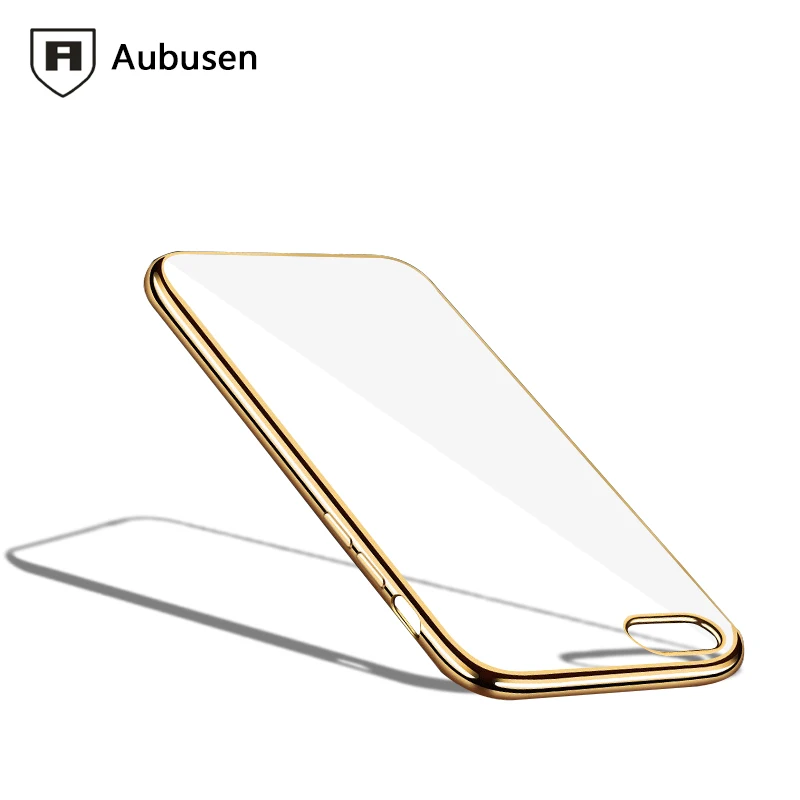 Aubusen Gold-plated Surround Phone Case For Iphone 7/7 Plus Soft TPU Silicone Ultra Thin 4.7/5.5 inch 6/6 |