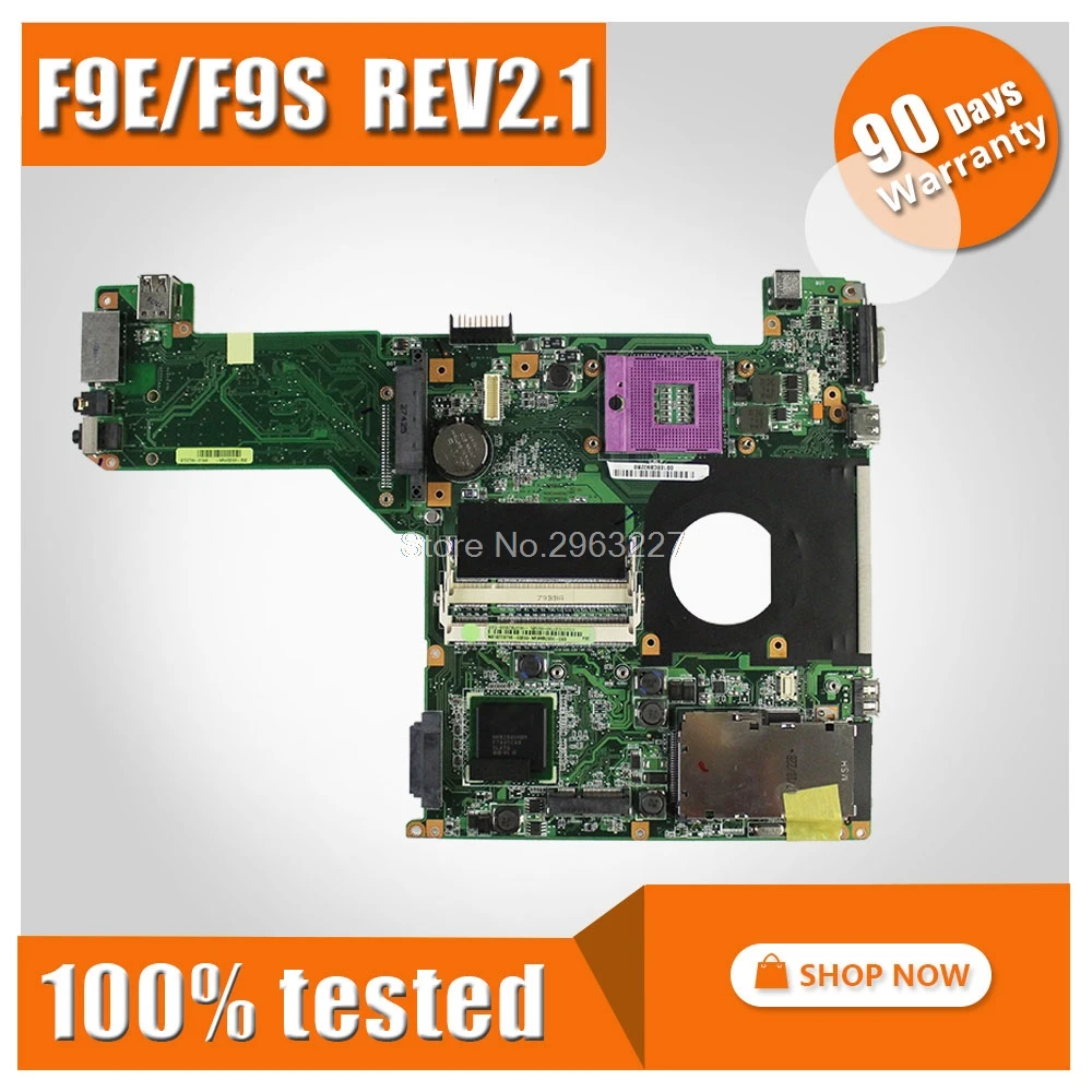 

Original laptop motherboard F9S For ASUS F9S F9E with graphics card f9s rev2.1 mainboard 100% tested