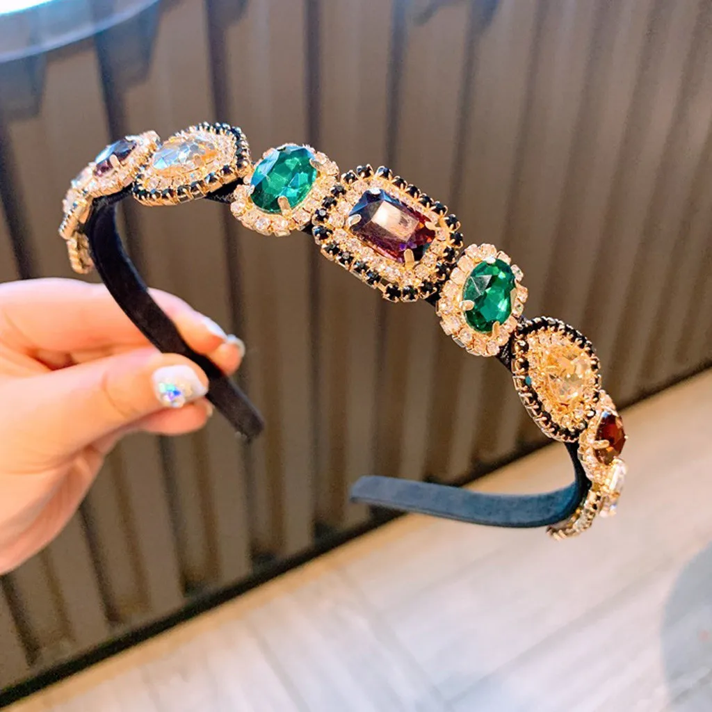 

2019 hot New hot Korean Baroque style gemstone diamond girl hair accessories ladies headband wedding party bride hair ring