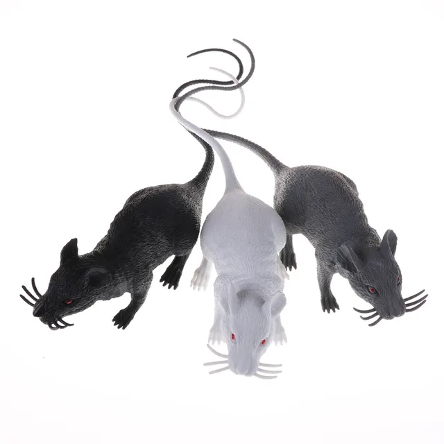 1Pc PVC Plastic Rats simulation Mouse Model Trick Toys Lumi Party Halloween Decor Tricks Pranks