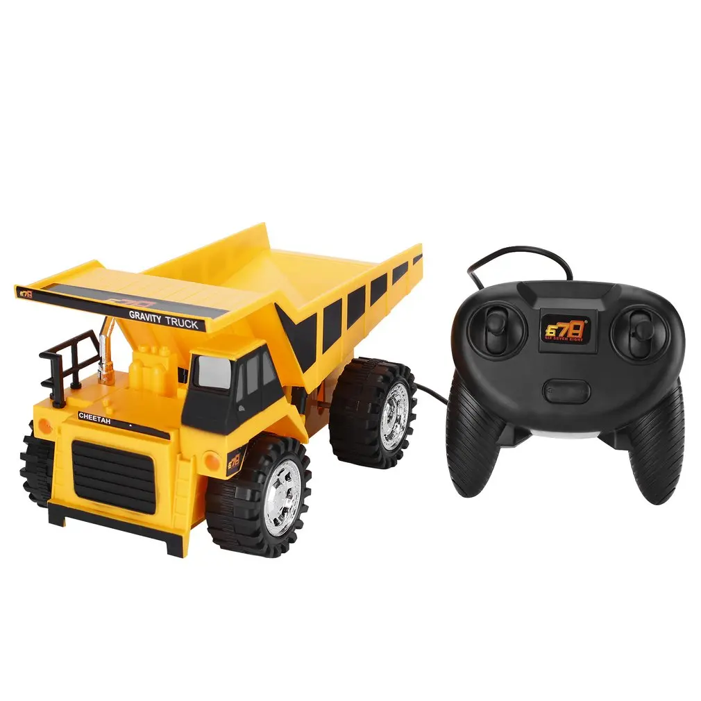 

RC 4 Wheel Engineering Car Toy Model Wire Control Preschool Learning for Children Trucks Bulldozers Bulldozers Yellow