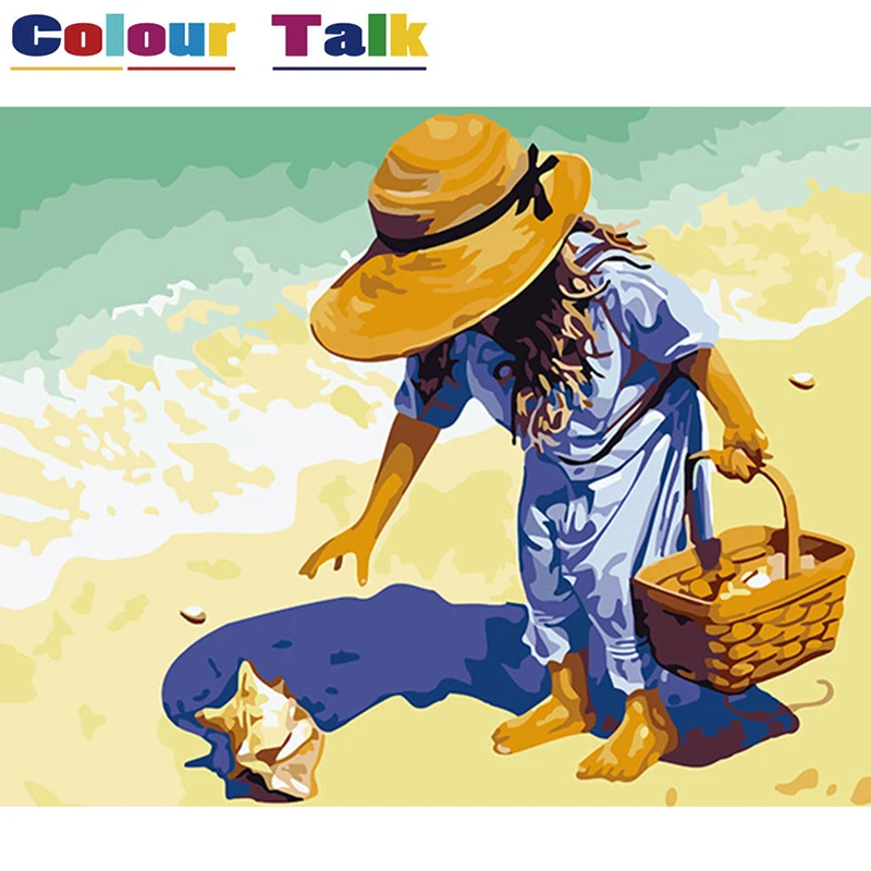 

DIY Oil Painting by Numbers Lively Drawing on Canvas Oil Paintings for Living Room Wall Home Decor Figure Paintings P-0305